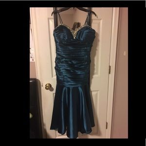 Navy blue dress with rhinestones